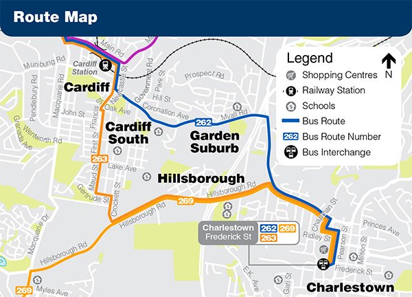 Route 263 Cardiff Area map