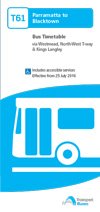 Route T61 Timetable